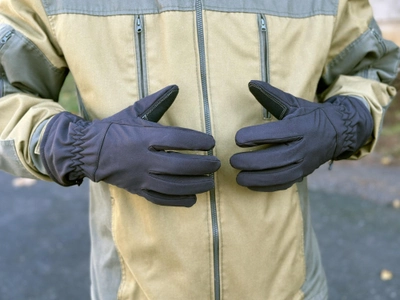 Зимові рукавички теплі Tactic тактичні рукавички софт шел утеплені, рукавички soft shell Black (M)
