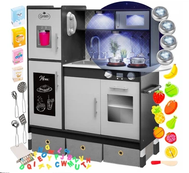 Кухонная плита детская кухня деревянная Kinderplay Light sound GS0057-1 Premium