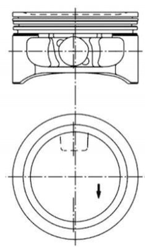 Поршень з кільцями OPEL 86,50 2,2i 16V Z22SE (вир-во KS) Kolbenschmidt (94912620)