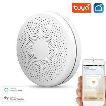 Wifi комбинированный датчик дыма и CO: Tuya Wifi Smoke & Carbon Monoxide Compound Alarm, с сиреной и оповещением на смартфон