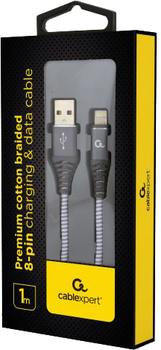 Kabel Cablexpert USB - Apple Lightning 1 m Szary (CC-USB2B-AMLM-1M-WB2)