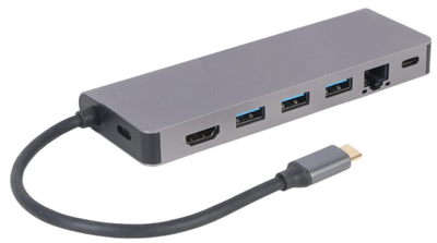 Stacja dokująca Cablexpert USB-C 5 w 1 (Hub/HDMI/PD/Card Reader/LAN) (A-CM-COMBO5-05)
