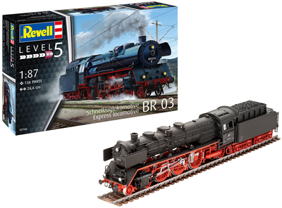 Збірна модель-копія Revell Експрес локомотив BR03 з тендером 136 шт (4009803021669)