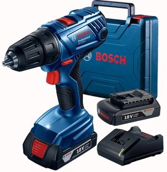 Акумуляторний дриль-шурупокрут Bosch Professional GSR 180-LI, 18 В, 2 акум по 2 амп.год, валіза (06019F8109)