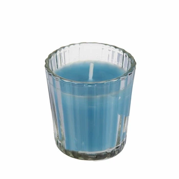 Свеча Citronella Koopman в стакане от комаров голубой