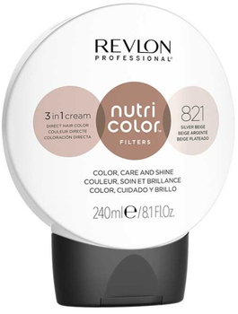 Maska tonizująca do włosów Revlon Nutri Color Filters Toning 821 Silver Beige 240 ml (8007376047235)