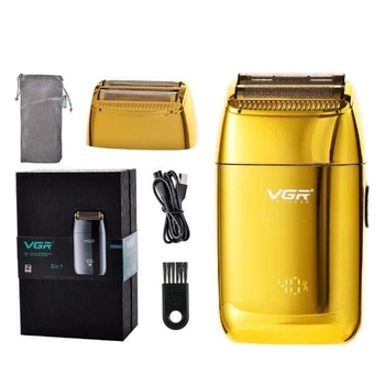 Профессиональный шейвер VGR V-399 GOLD, беспроводная электробритва, бритва триммер для бороды