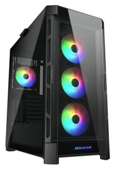 Корпус Cougar Duoface Pro rgb Black, без бп, ATX/Micro ATX/Mini itx, usb 3.0x2, usb 2.0x1, Type-C Gen 2, rgb подсветка, 4x120 argb, закаленное стекло, 240x496x465 мм