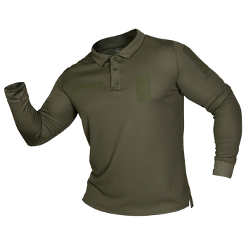 Поло футболка тактическая мужская с длинным рукавом для силовых структур CM Олива (7368), XXXL TR_7368-XXXL