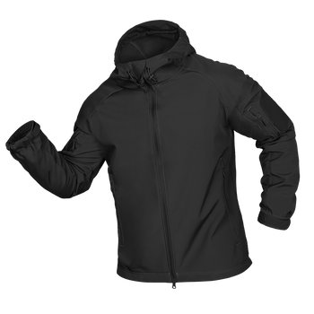 Куртка тактическая демисезонная мужская для силовых структур Stalker SoftShell Черная (7226), XXL TR_7226(XXL)