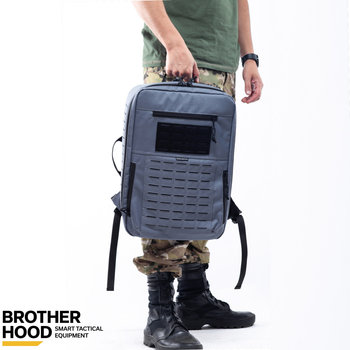 Рюкзак для дронов защитный тактический универсальный для силовых структур Brotherhood Серый M 16л TR_BH-ZRD-02G