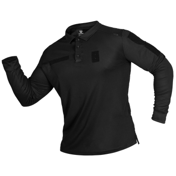 Поло футболка тактическая мужская с длинным рукавом для силовых структур Paladin Черная (7367), L TR_7367-L
