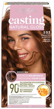 Farba do włosów L'Oreal Paris Casting Natural Gloss 553 Pikantny Kasztan 240 g (3600524086176)