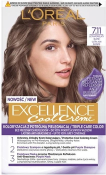 Фарба для волосся L'Oreal Paris Excellence Cool Creme 7.11 Ультра-русявий 260 г (3600523940219)