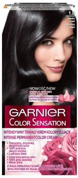 Krem koloryzujący do włosów Garnier Color Sensation 1.0 Głęboka Onyksowa Czerń 163 g (3600541136717)