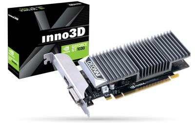 Відеокарта GeForce GT1030 INNO3D 2Gb DDR5 64bit DVI/HDMI 1468/6008MHz Low Profile Silent N10301SDVE5BL