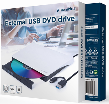 Zewnętrzny napęd DVD Gembird DVD-USB-03-BW