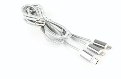 Кабель Cablexpert USB - Apple Lightning/MicroUSB/USB Type-C 1 м Silver (CC-USB2-AM31-1M-S)