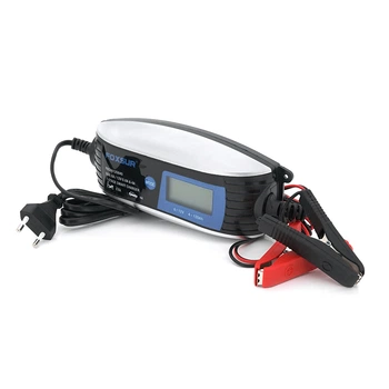 Автоматическое ЗУ 6 в 1 для аккумулятора 6V(2-30Ah)/12V(4-100Ah) (MF,WET,AGM,GEL),Merlion- FOXSUR FBC061200840, Ток заряда 6V/0.8A, 12V/4A, крокодилы