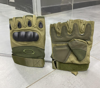 Перчатки тактические Беспальцевые, цвет Олива, размер L, перчатки для военных, армейские перчатки