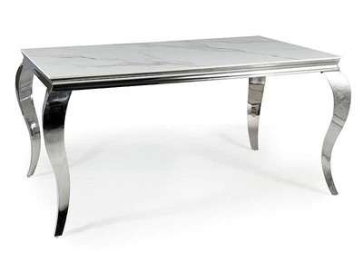 Стіл обідній PRINCE CERAMIC 180*90 білий CALACATTA/хром PRINCECBCH180 Signal