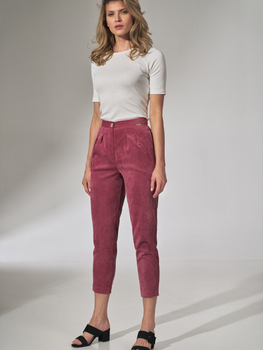 Spodnie slim fit damskie Figl M742 S Różowe (5902194386395)