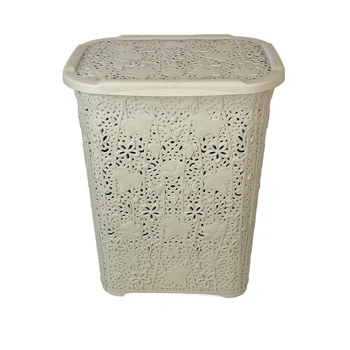 Корзина для белья с крышкой LACE, пластик, бежевый SNMZ