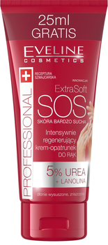 Krem-opatrunek do rąk Eveline Cosmetics Extra Soft SOS intensywnie regenerujący 5% urea + lanolina 100 ml (5901761999341)