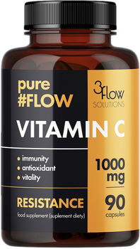 Suplement diety 3Flow Solution Pureflow Witamina C 1000 mg 90 kapsułek (5908258401776)