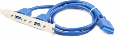 USB 3.0 розетка на кронштейні Cablexpert 10P (CC-USB3-RECEPTACLE)