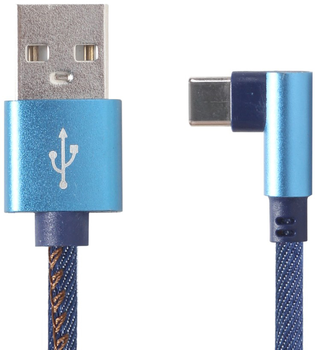 Кабель кутовий Cablexpert USB-A/USB Type-C 1 м Blue (CC-USB2J-AMCML-1M-BL)