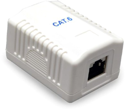 Розетка однопортова з екраном Cablexpert RJ-45, 6 cat, зовнішня (NCAC-1F6-01)