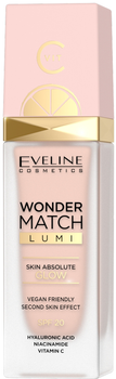 Тональна основа для обличчя Eveline Cosmetics Wonder Match Lumi 05 Light розкішна освітлювальна 30 ml (5903416043171)