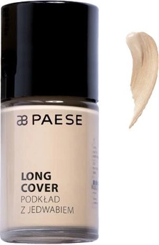 Тональна основа для обличчя Paese Long Cover 02N Світлий беж із шовком для сухої шкіри 30 ml (5902627603228)