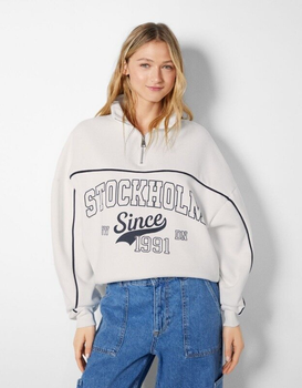 Толстовка оверсайз Bershka 7239/296 L Белая