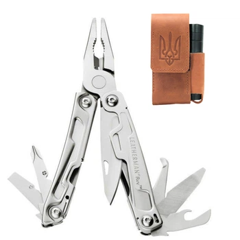 Комплект Мультитул Leatherman Rev 832130 + Чохол універсальний L7701 + Ліхтар Police 8420A507 - XPE