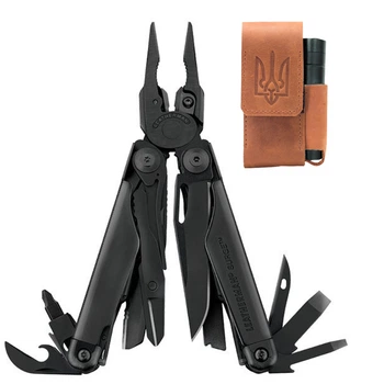 Комплект Мультитул Leatherman Surge Black Molle 831333 + Чохол універсальний L7701 + Ліхтар Police 8420A507 - XPE