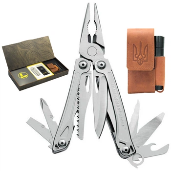 Комплект Мультитул Leatherman Sidekick 831439 + Чохол універсальний L7701 + Ліхтар Police 8420A507 - XPE