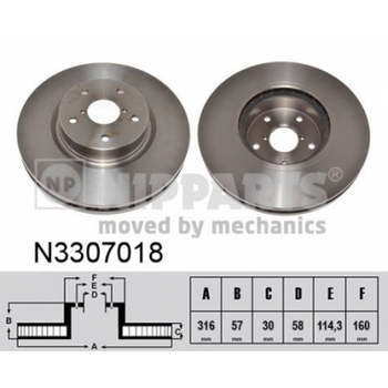 Тормозной диск Nipparts N3307018