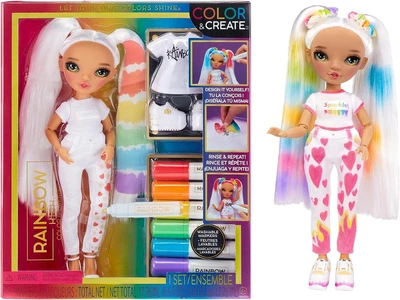 Лялька Рейнбоу Хай Розфарбуй та створи Ляльку сам Зелені очі Rainbow High DIY Color & Create Doll Green Eyes MGA