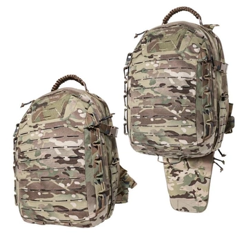 Рюкзак штурмовой тактический военный с карманом для автомата и съемным Рпс поясом YAKEDA 55L Multicam KYF048MU