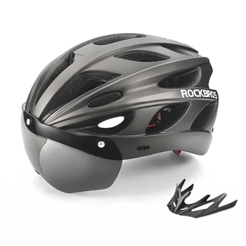 Вело шлем с магнитным визором ROCKBROS TT16 (57-62 см) In-Mold Серый (RB-TT-16-3888)