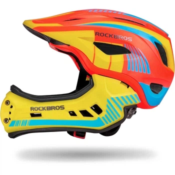 Дитячий вело шолом ROCKBROS TT32S (48-54 см) In-Mold Помаранчевий з жовтим (RB-TT-32S-3873)