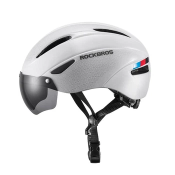 Вело шлем с магнитным визором ROCKBROS WT018S (57-62 см) In-Mold Белый (RB-WT-018S-3876)