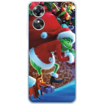 Силиконовый Чехол с Картинкой для OPPO A17 Принт (Новогодний, Гринч) (45541-ysm2268)
