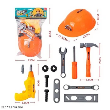 Дитячий набір інструментів Star Toys 37см каска, молоток, дрель, викрутка 333H-3
