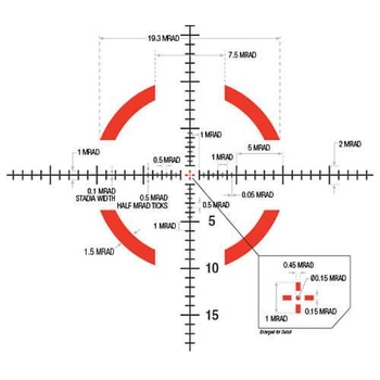Приціл оптичний TRIJICON VCOG 1-8x28; Red MRAD Crosshair