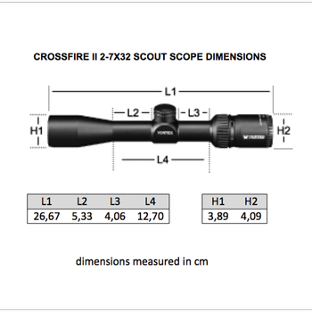 Приціл Vortex Crossfire II Scout Scope 2-7х32 сітка V-Plex (MOA), труба 25.4 мм
