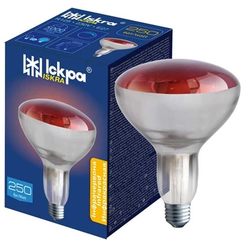 Лампа инфракрасная ИКЗК 230-250-3 E27 R1253 (в коробке) красная