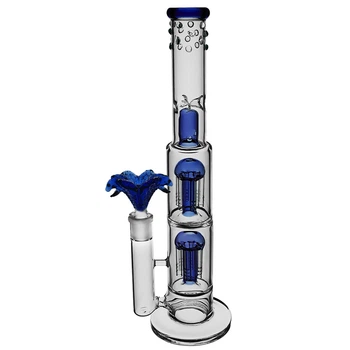 Бонг Стеклянный С Двумя Перколяторами "Smoky Cobra Blue"